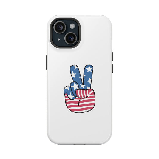 American Flag Peace Magsafe iPhone Tough Case - Techy Treasures - Phone Case 