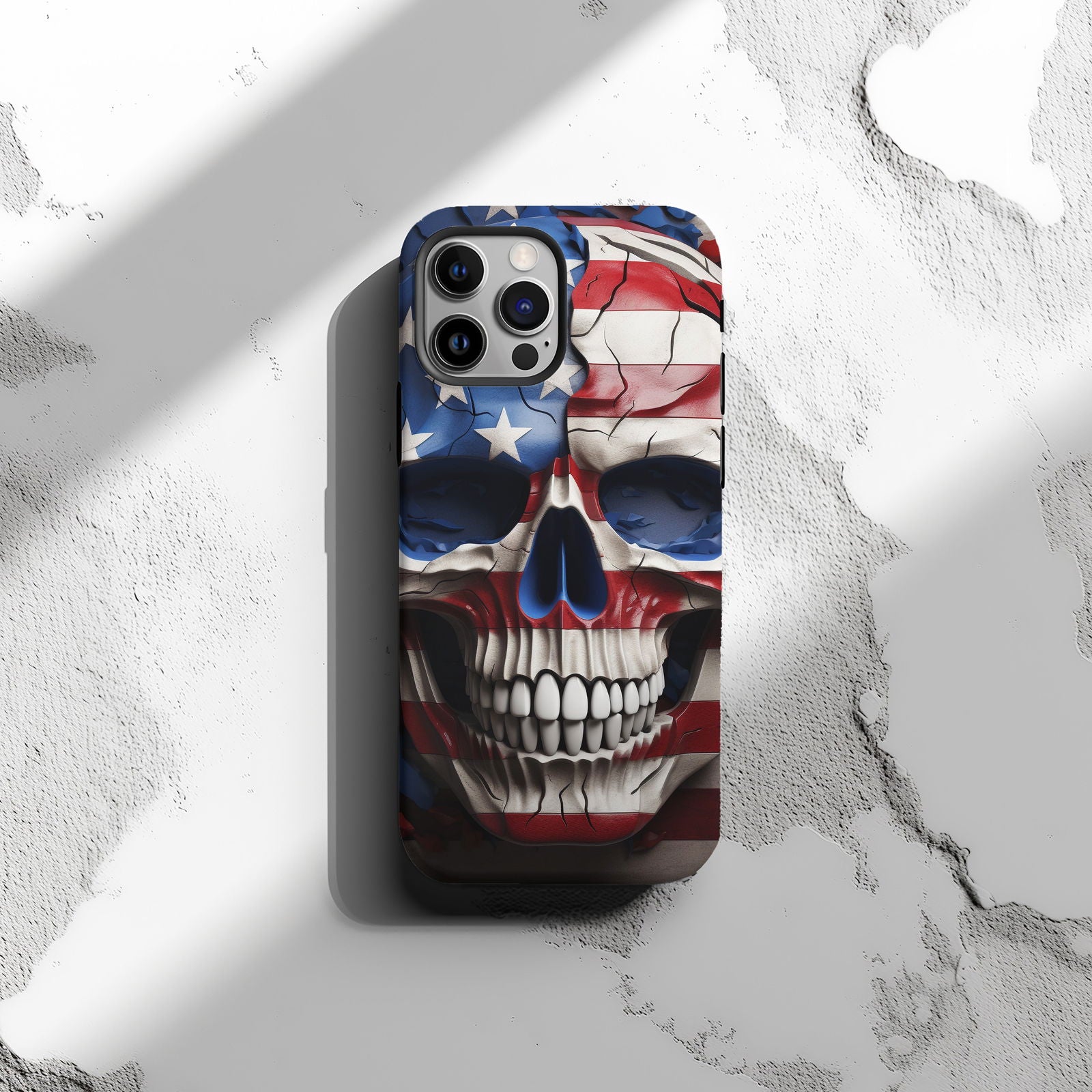American Flag Skull Magsafe iPhone Tough Case - Techy Treasures -  