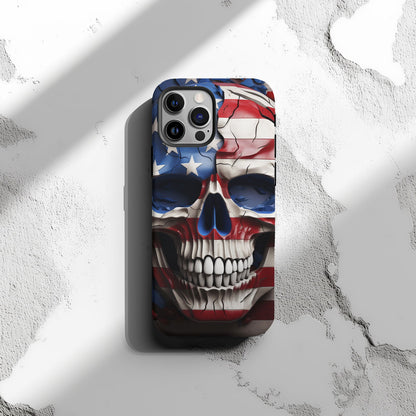 American Flag Skull Magsafe iPhone Tough Case - Techy Treasures -  
