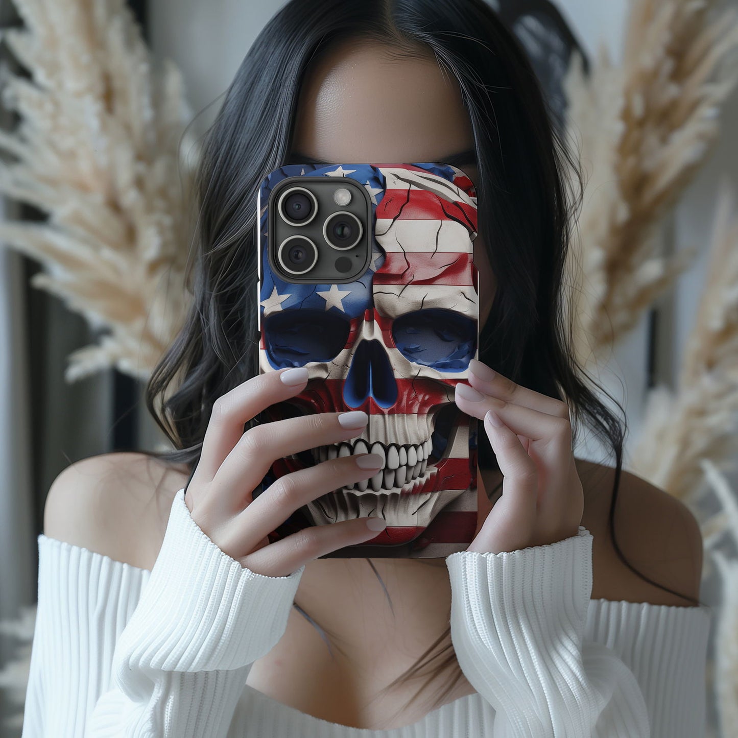 American Flag Skull Magsafe iPhone Tough Case - Techy Treasures -  