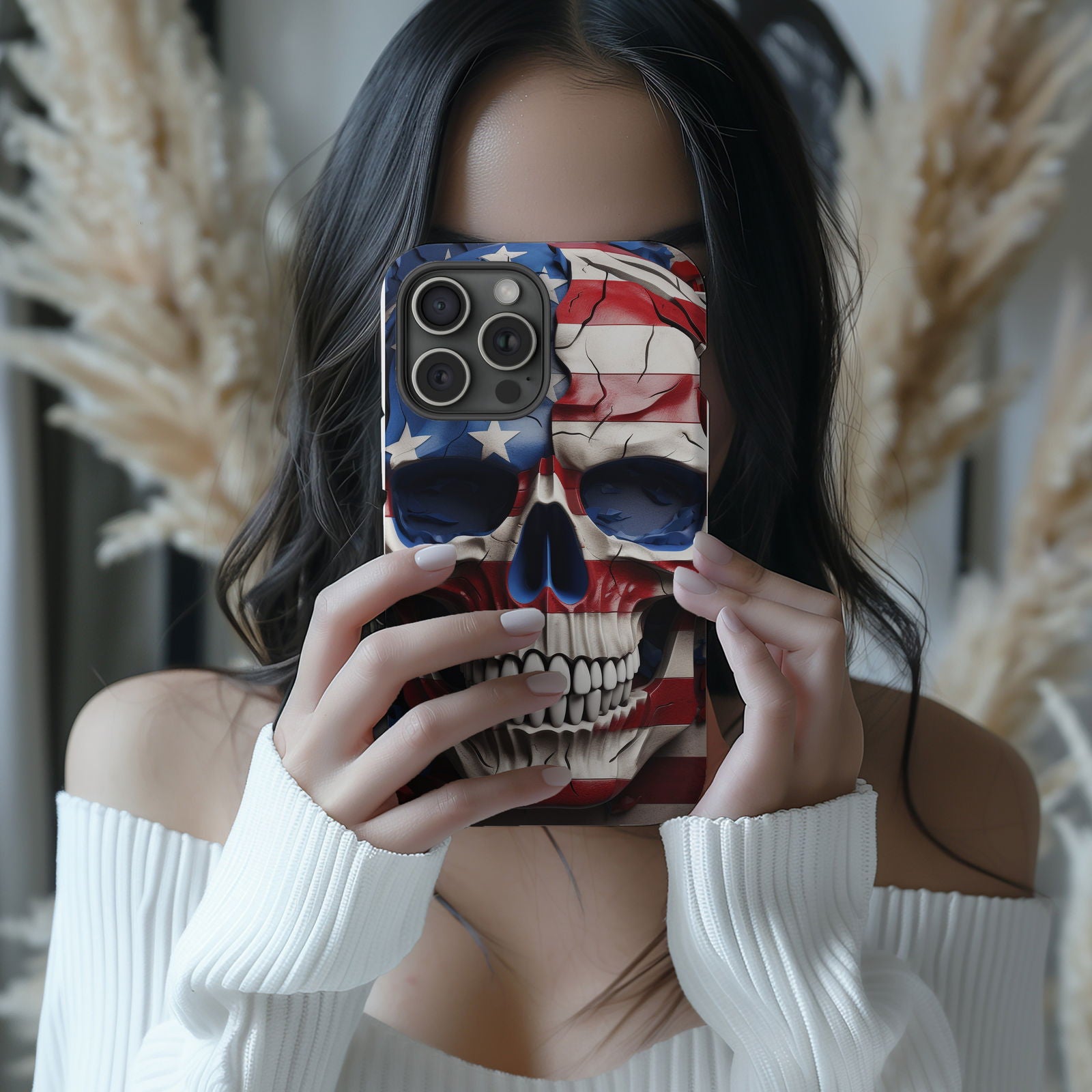 American Flag Skull Magsafe iPhone Tough Case - Techy Treasures -  