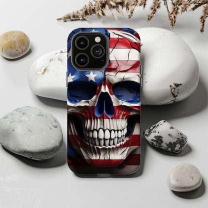 American Flag Skull Magsafe iPhone Tough Case - Techy Treasures -  