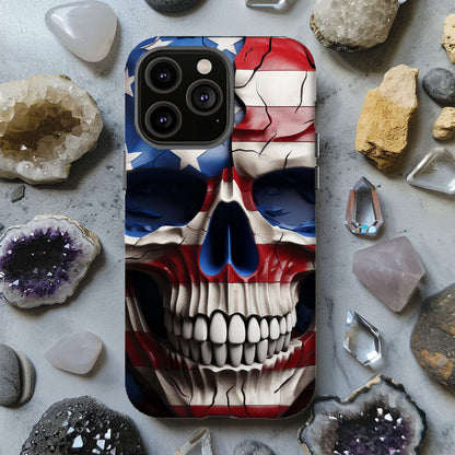 American Flag Skull Magsafe iPhone Tough Case - Techy Treasures -  