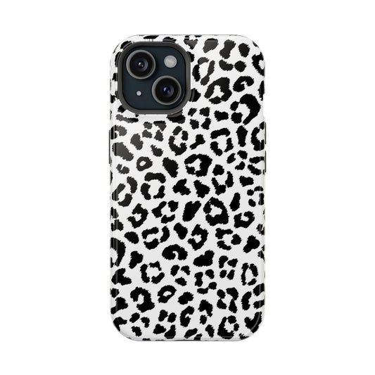 Black Meow Leopard Print Magsafe iPhone Case - Techy Treasures - Mobile Phone Cases 