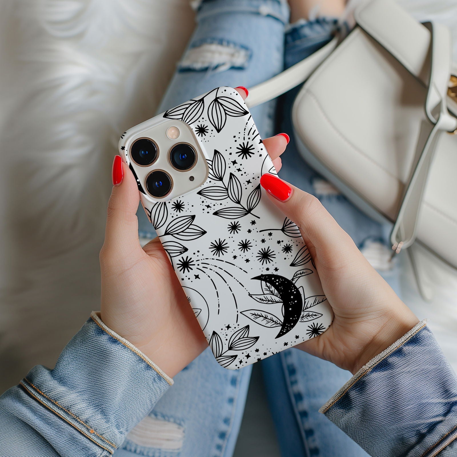 Black White Celestial Magsafe iPhone Case - Techy Treasures -  