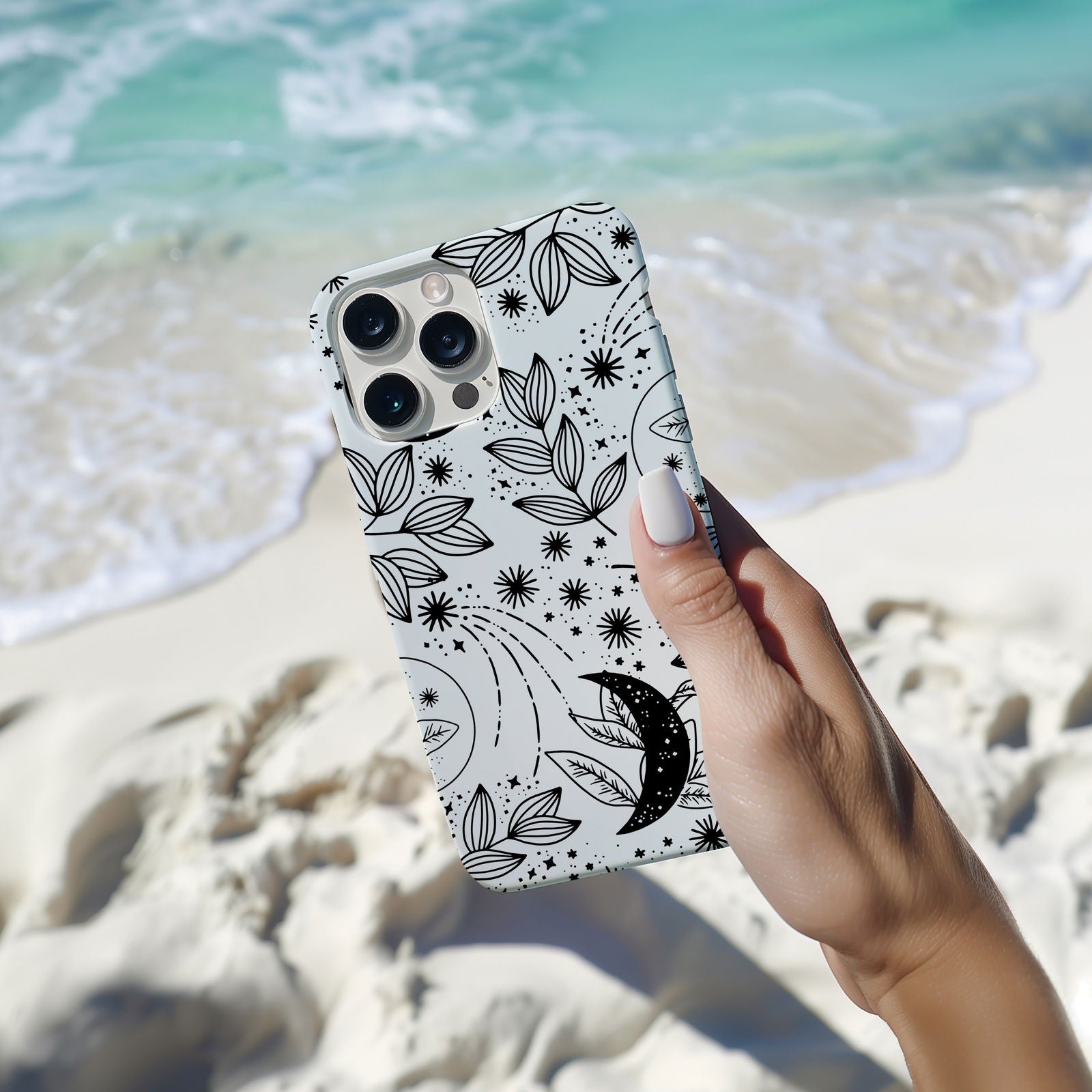 Black White Celestial Magsafe iPhone Case - Techy Treasures -  