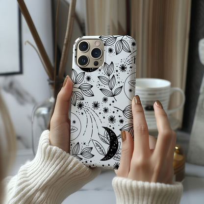 Black White Celestial Magsafe iPhone Case - Techy Treasures - Mobile Phone Cases 