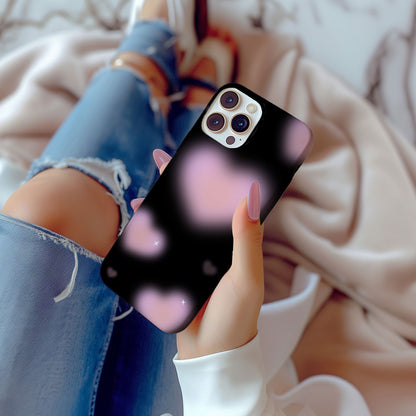 Black and Pink Blurry Hearts Magsafe iPhone Case - Techy Treasures -  