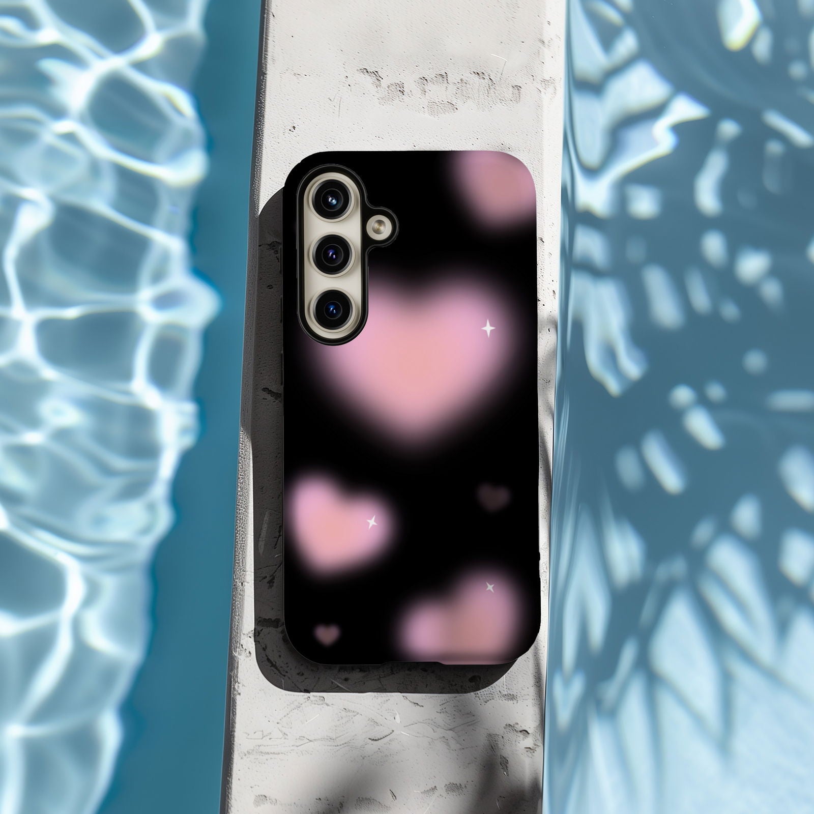 Black and Pink Blurry Hearts Magsafe iPhone Case - Techy Treasures -  
