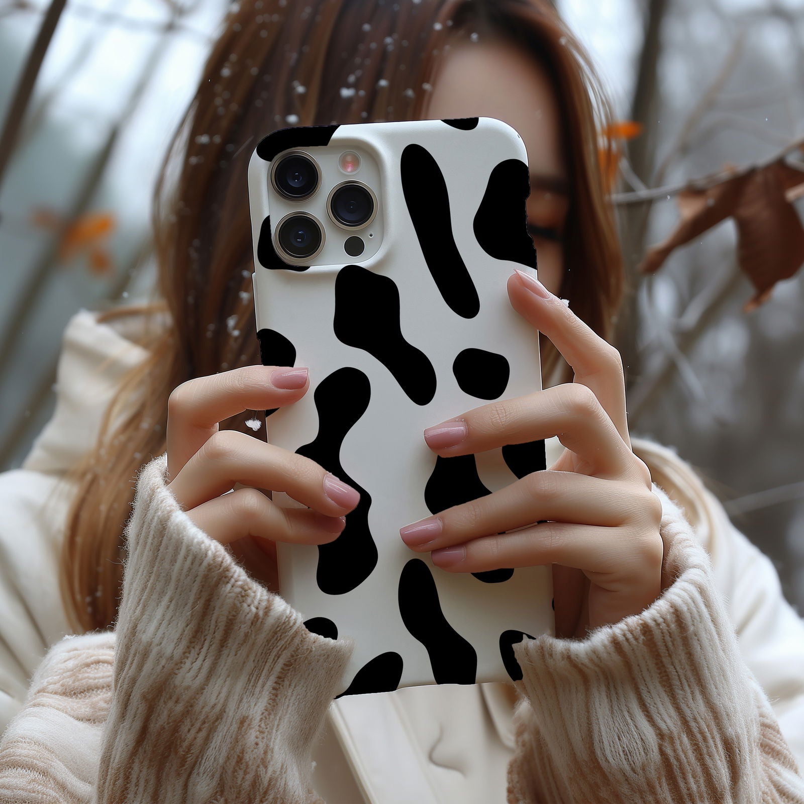 Black and White Cow Print - Techy Treasures -  