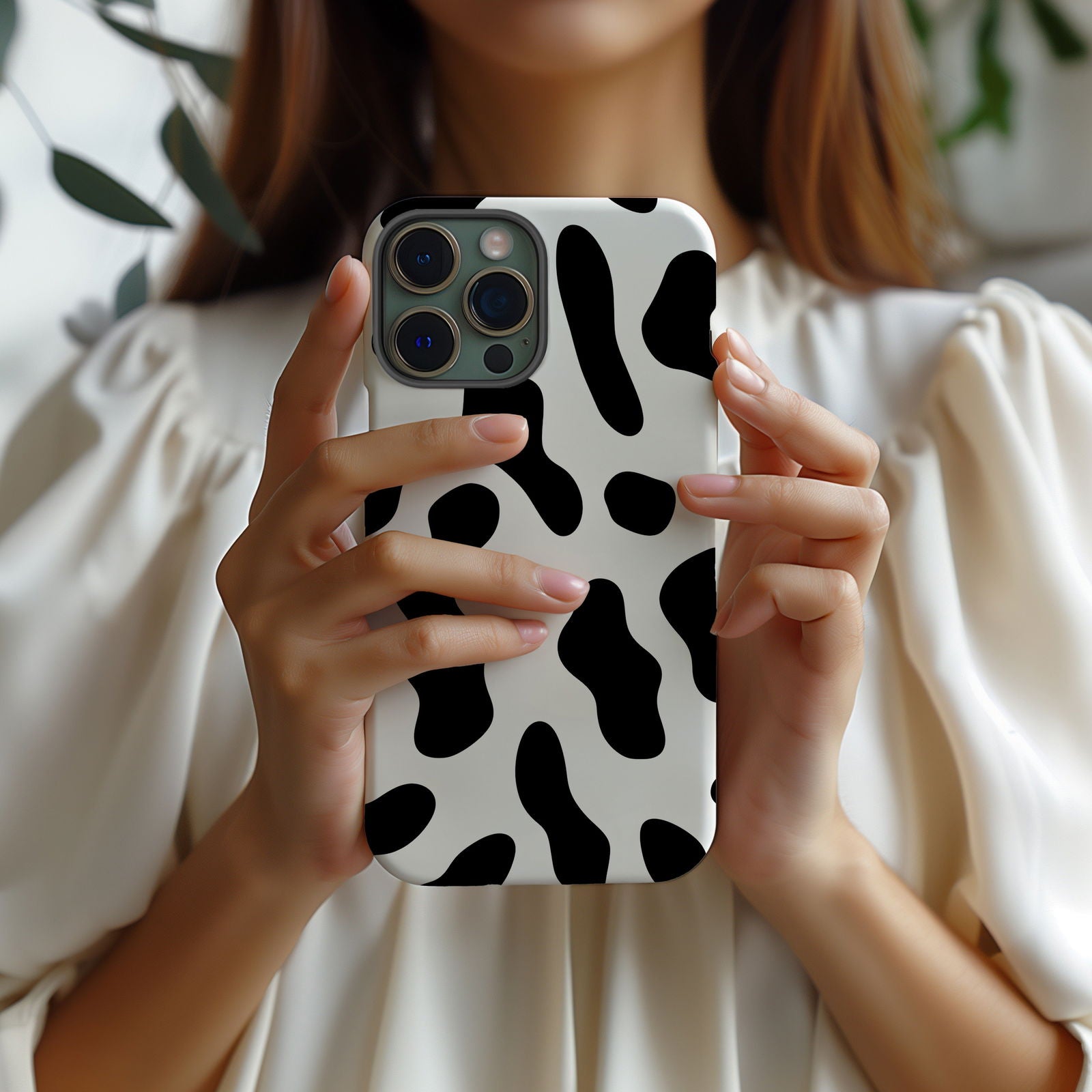 Black and White Cow Print - Techy Treasures -  