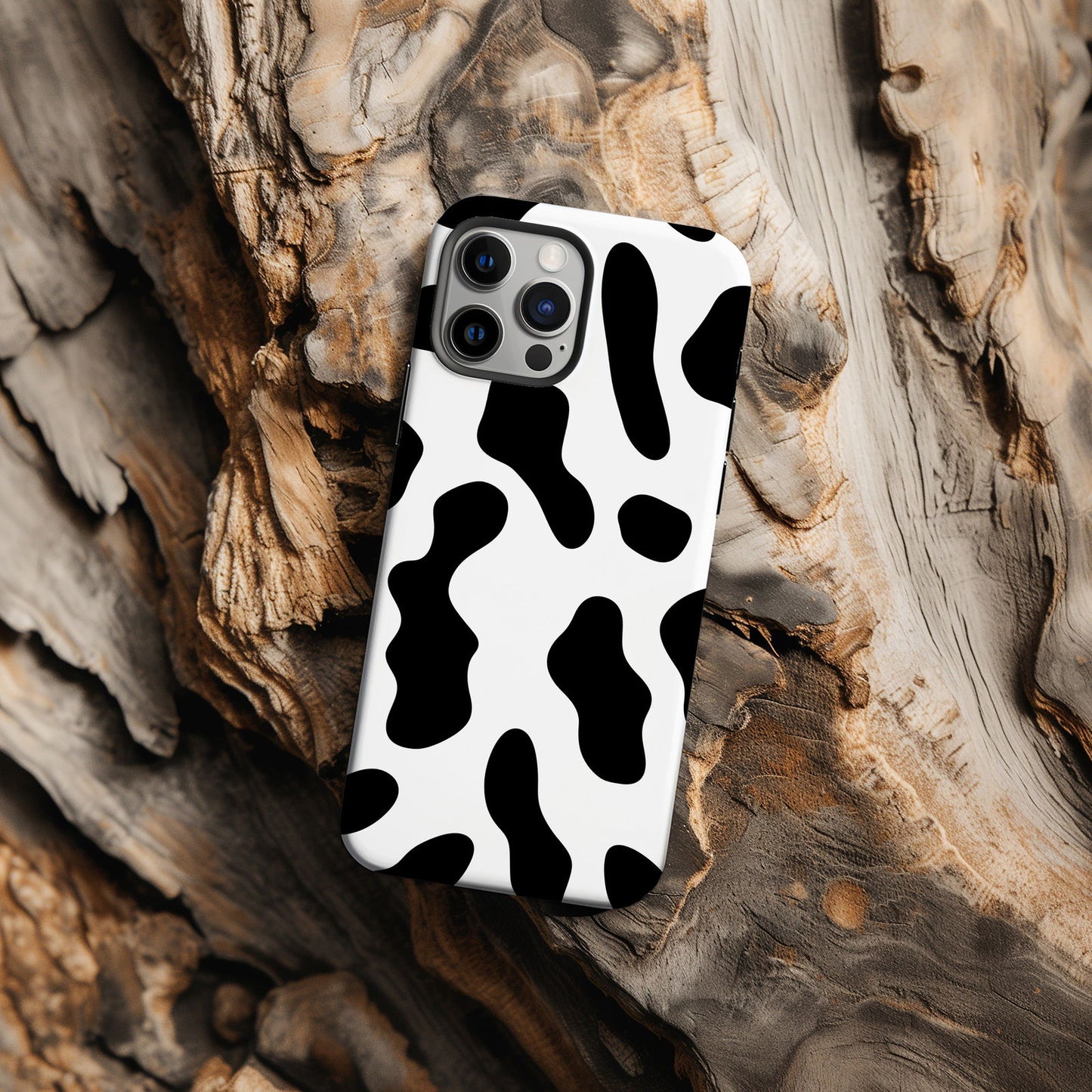 Black and White Cow Print - Techy Treasures -  