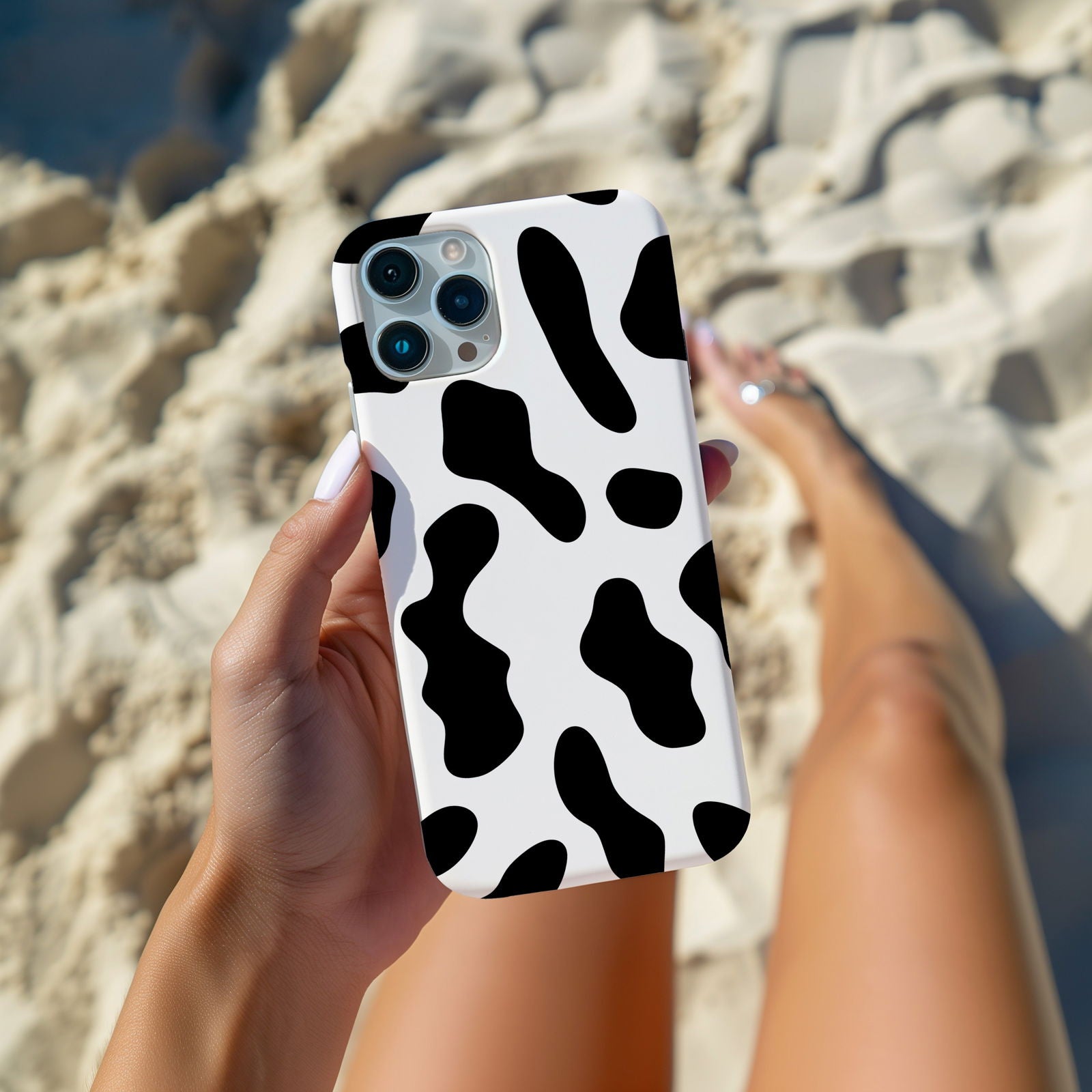 Black and White Cow Print - Techy Treasures -  