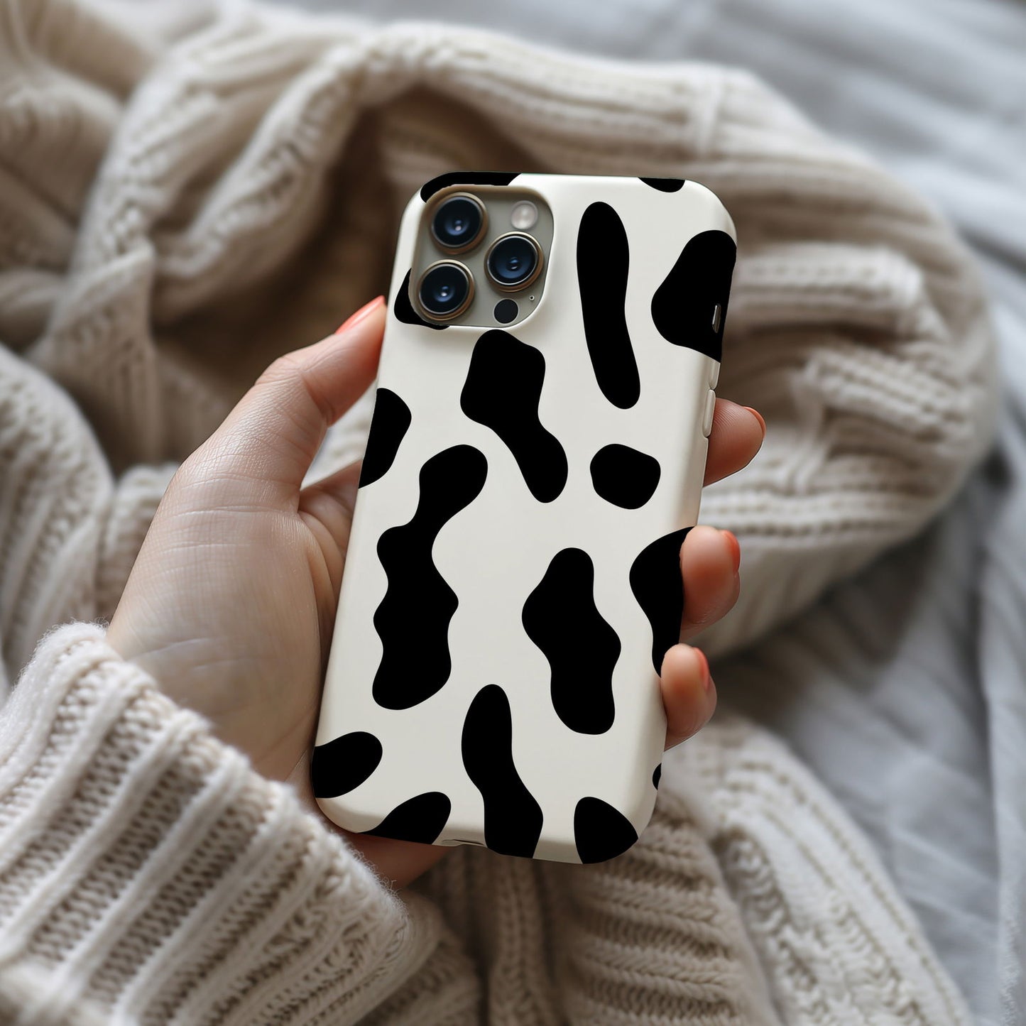 Black and White Cow Print - Techy Treasures - Mobile Phone Cases 