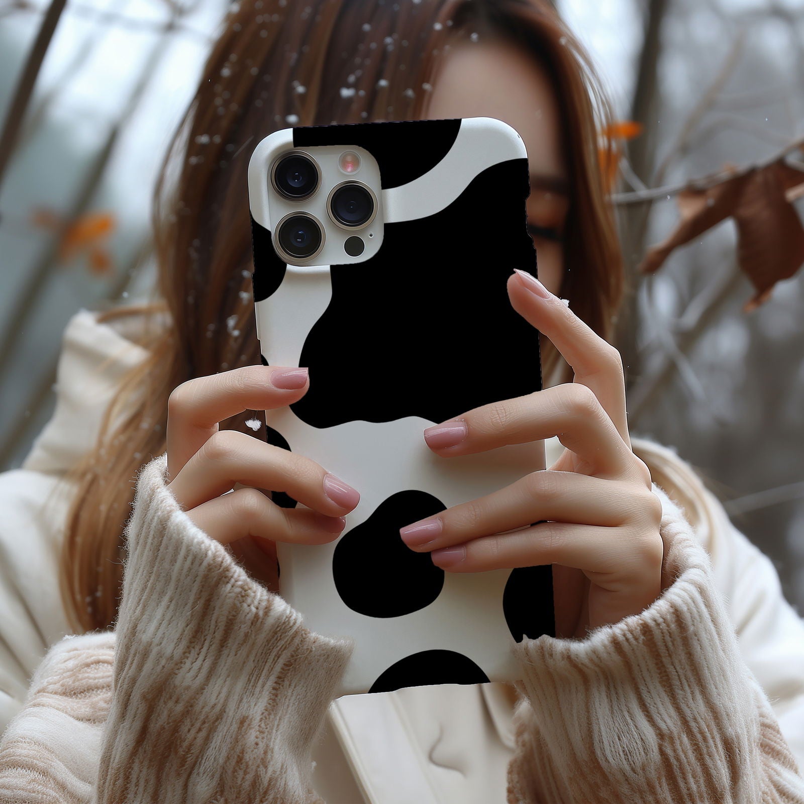 Black and White Cow Print Magsafe iPhone Case - Techy Treasures -  