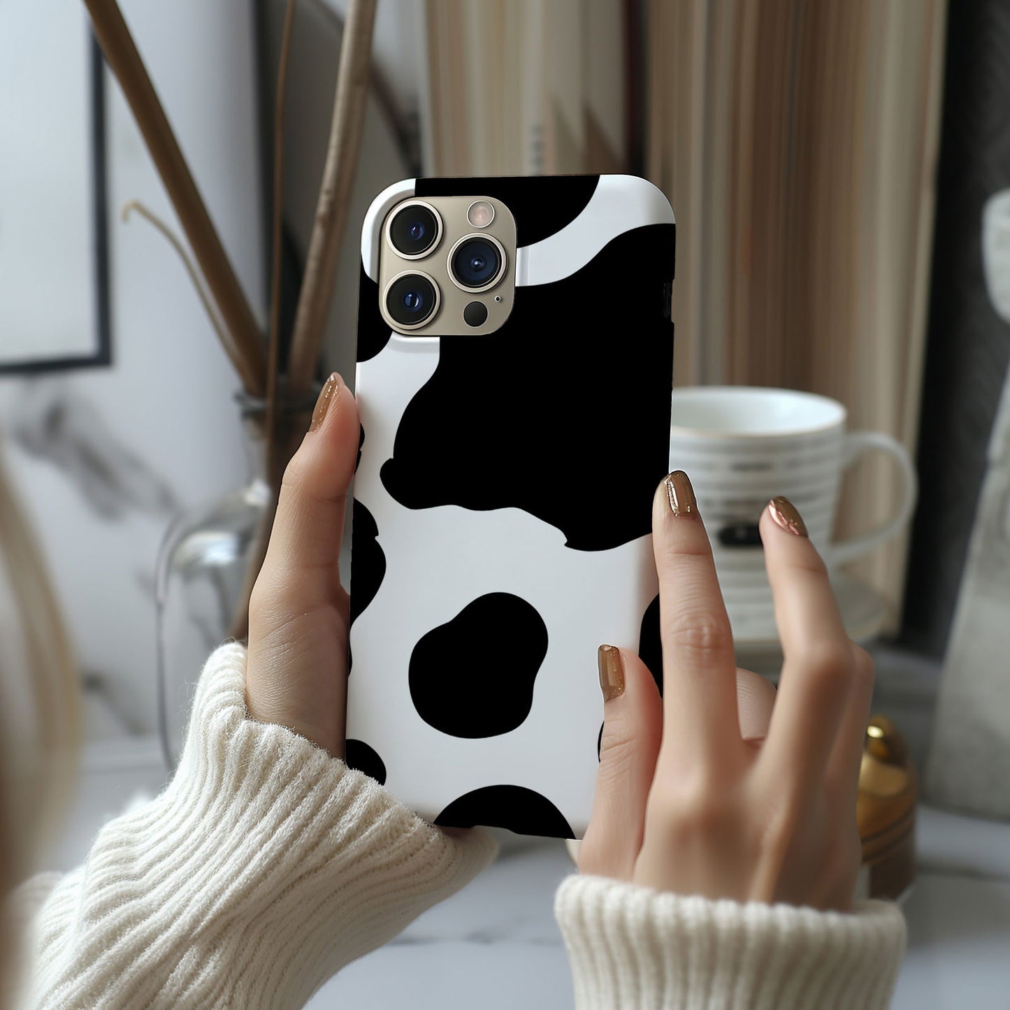 Black and White Cow Print Magsafe iPhone Case - Techy Treasures -  
