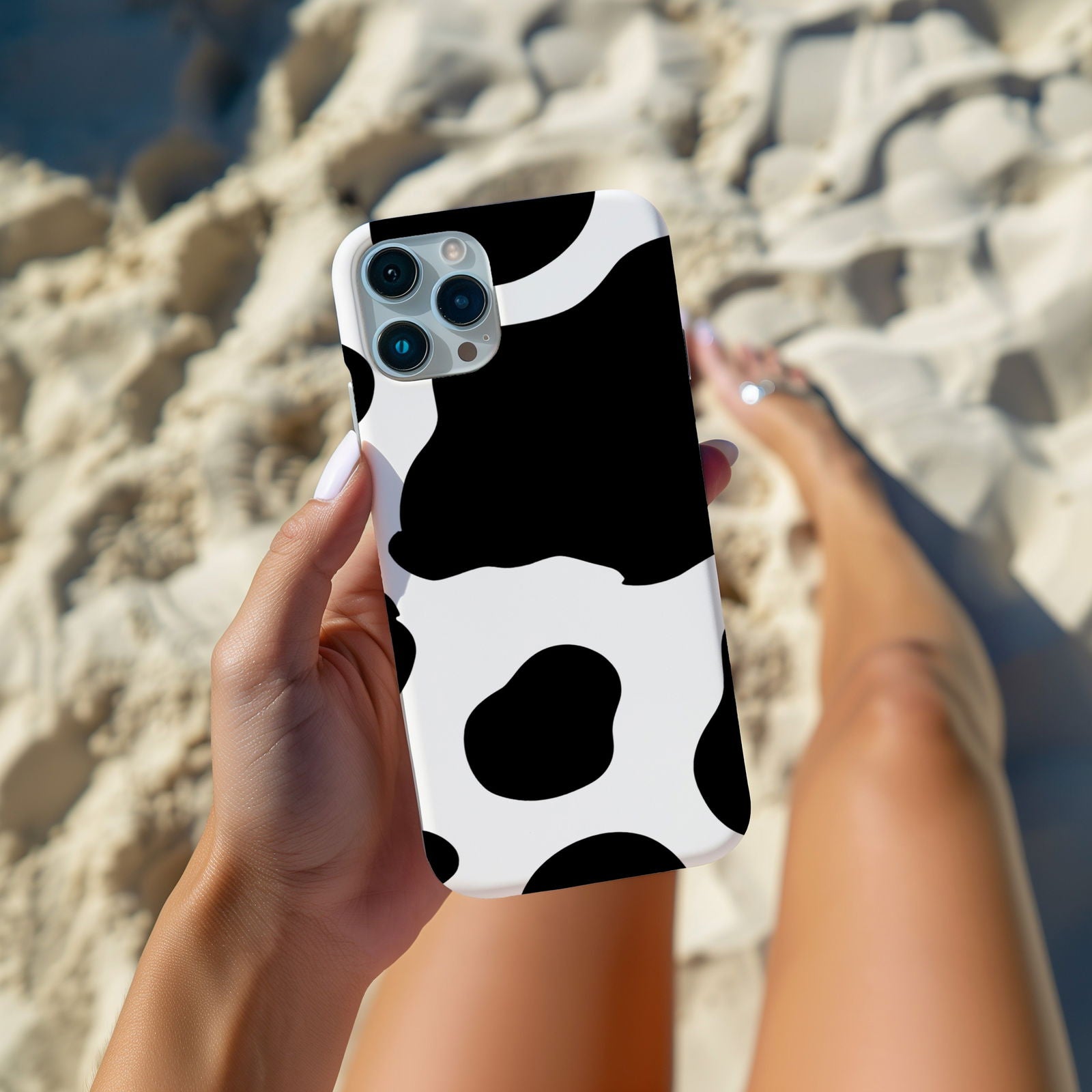Black and White Cow Print Magsafe iPhone Case - Techy Treasures -  
