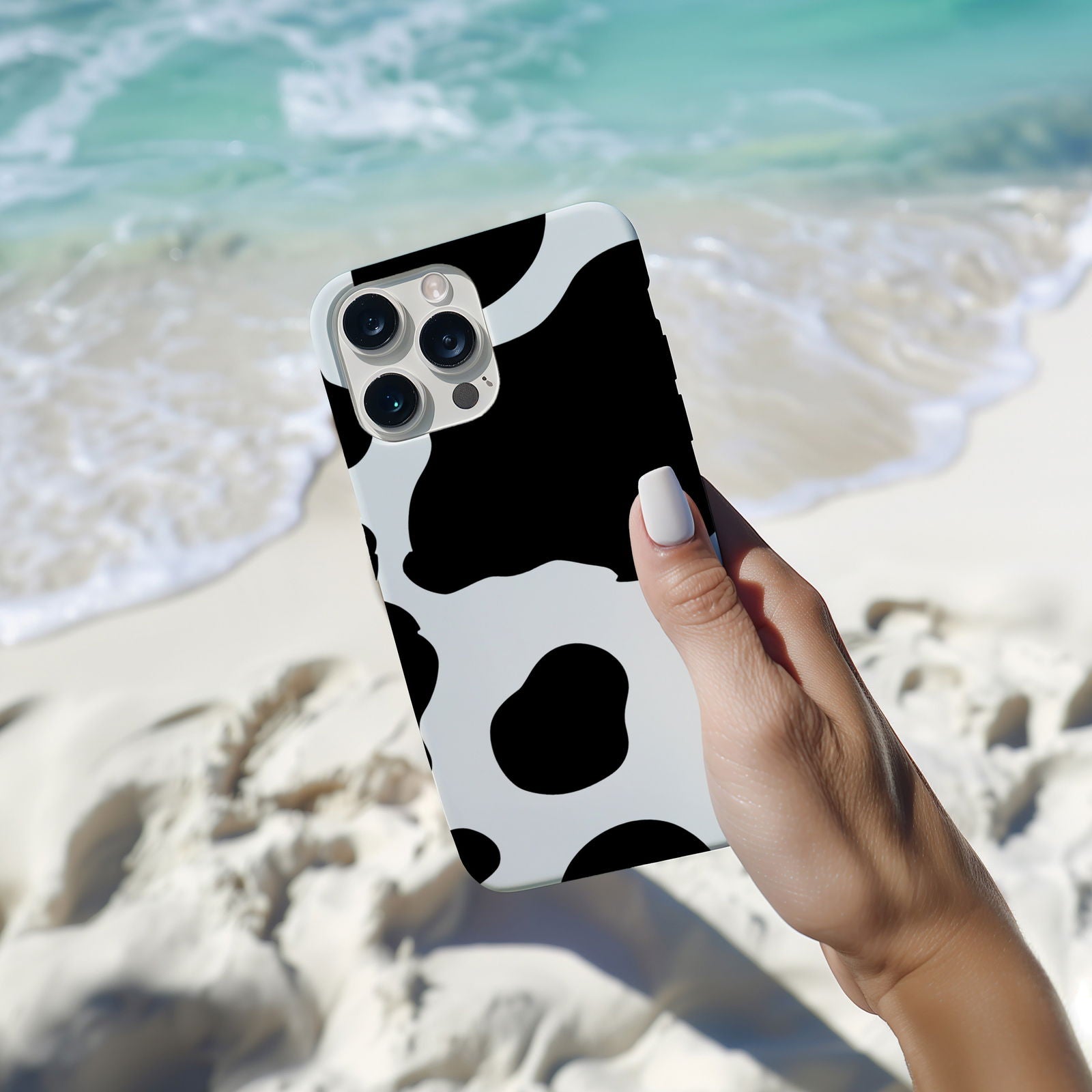 Black and White Cow Print Magsafe iPhone Case - Techy Treasures -  