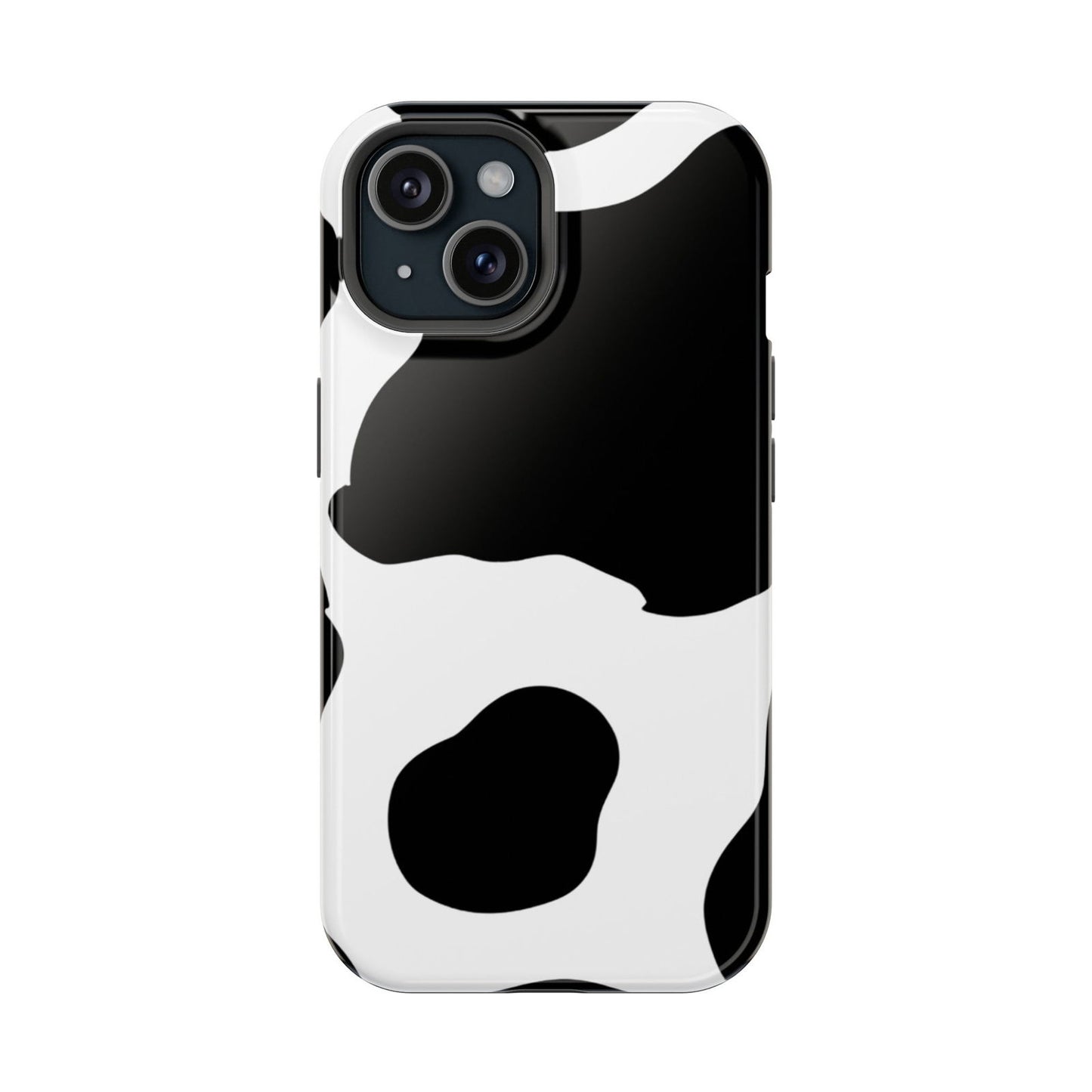 Black and White Cow Print Magsafe iPhone Case - Techy Treasures - Mobile Phone Cases 