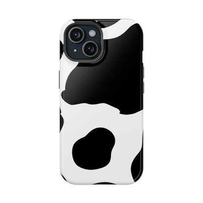 Black and White Cow Print Magsafe iPhone Case - Techy Treasures - Mobile Phone Cases 