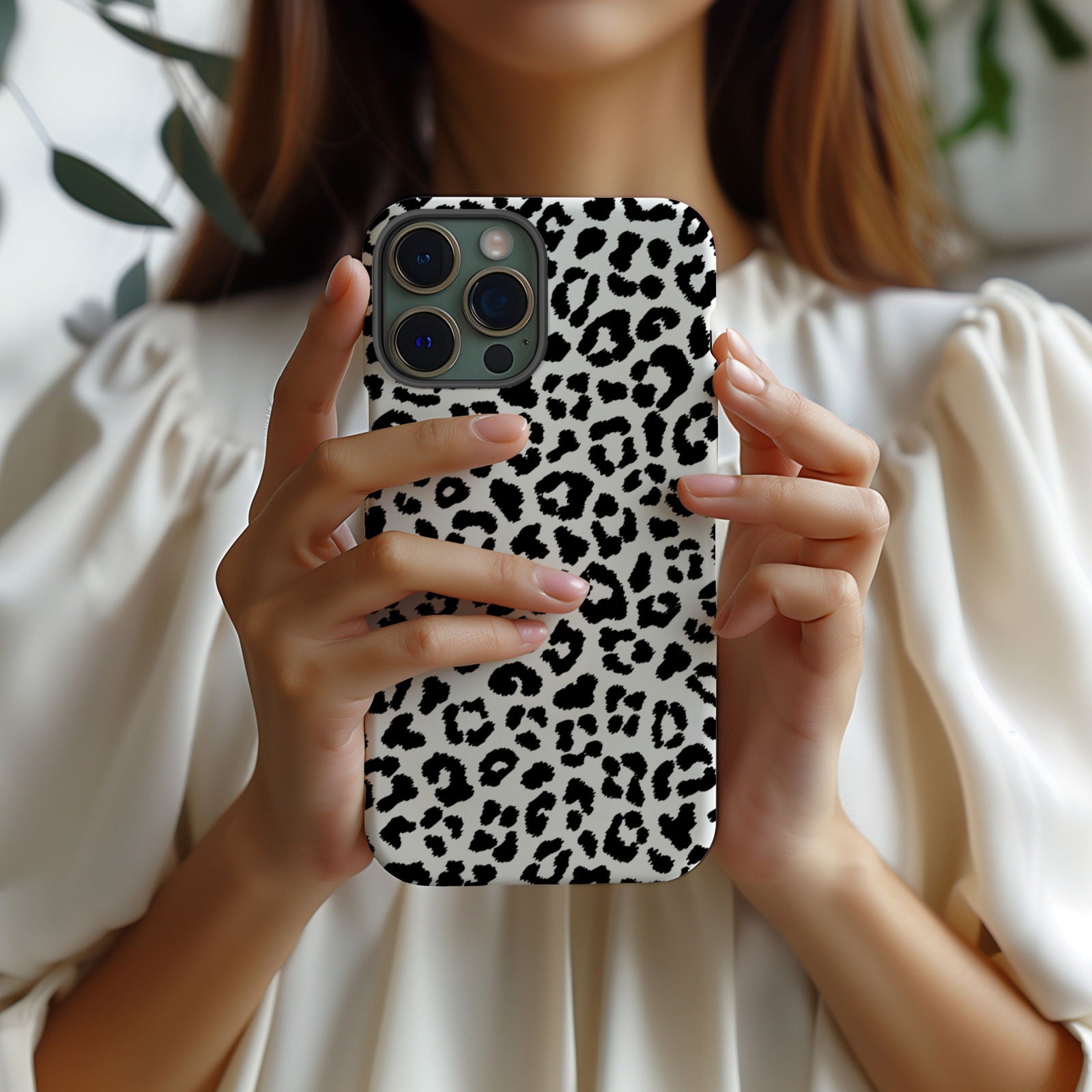 Black and White Leopard Print Magsafe iPhone Case - Techy Treasures -  