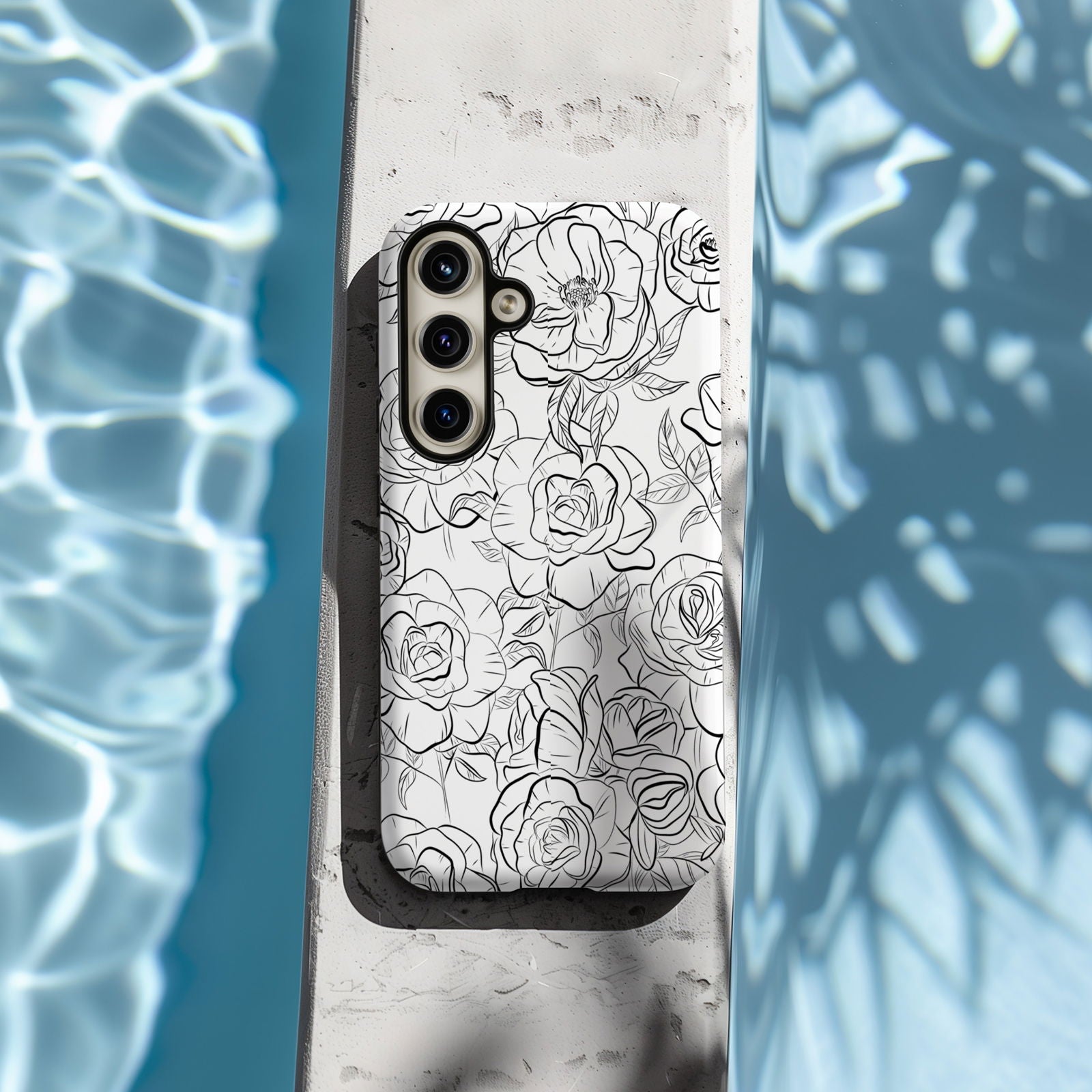 Black and White Rose Hand-Drawn Magsafe iPhone Case - Techy Treasures -  