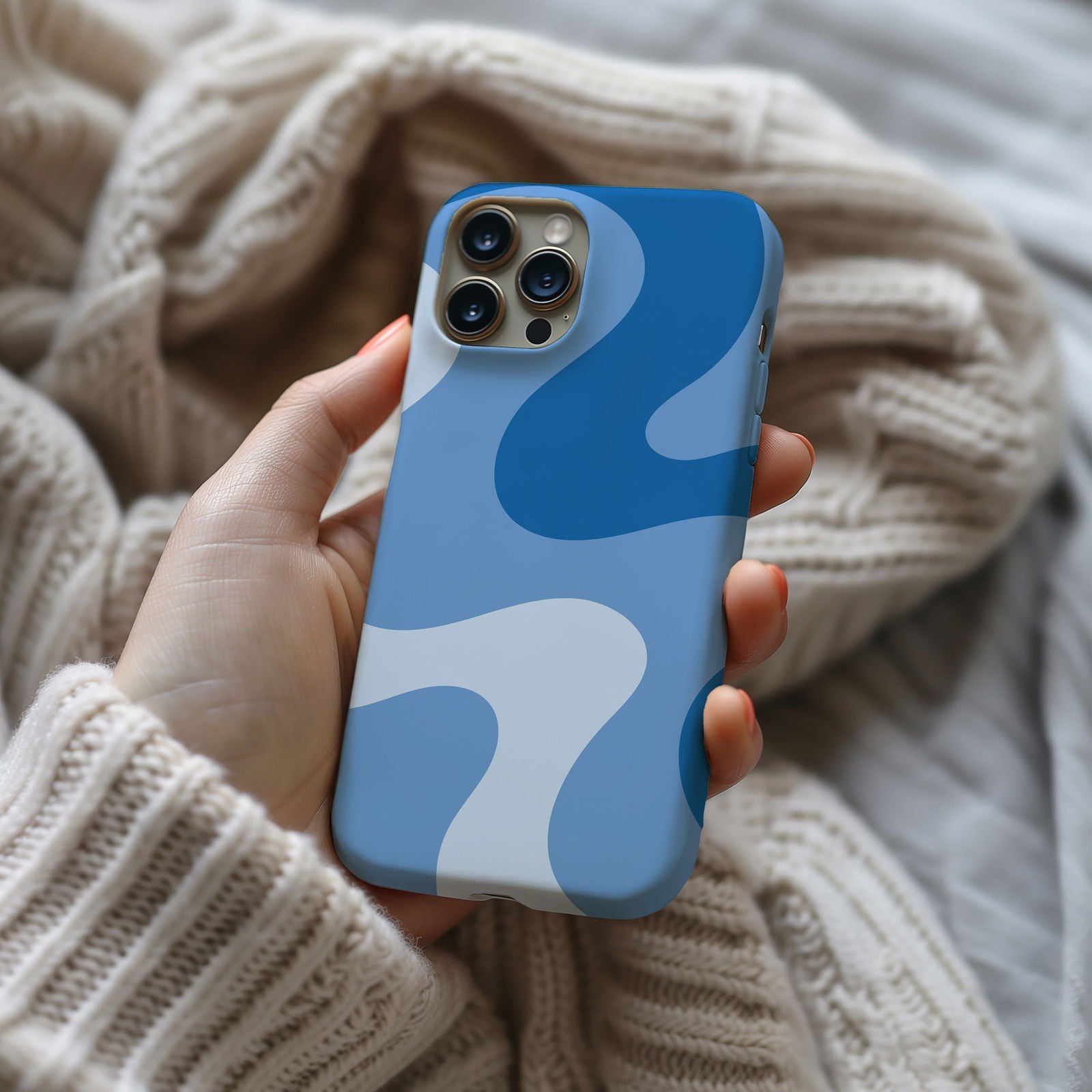 Blue Abstract Wave Magsafe iPhone Case - Techy Treasures -  