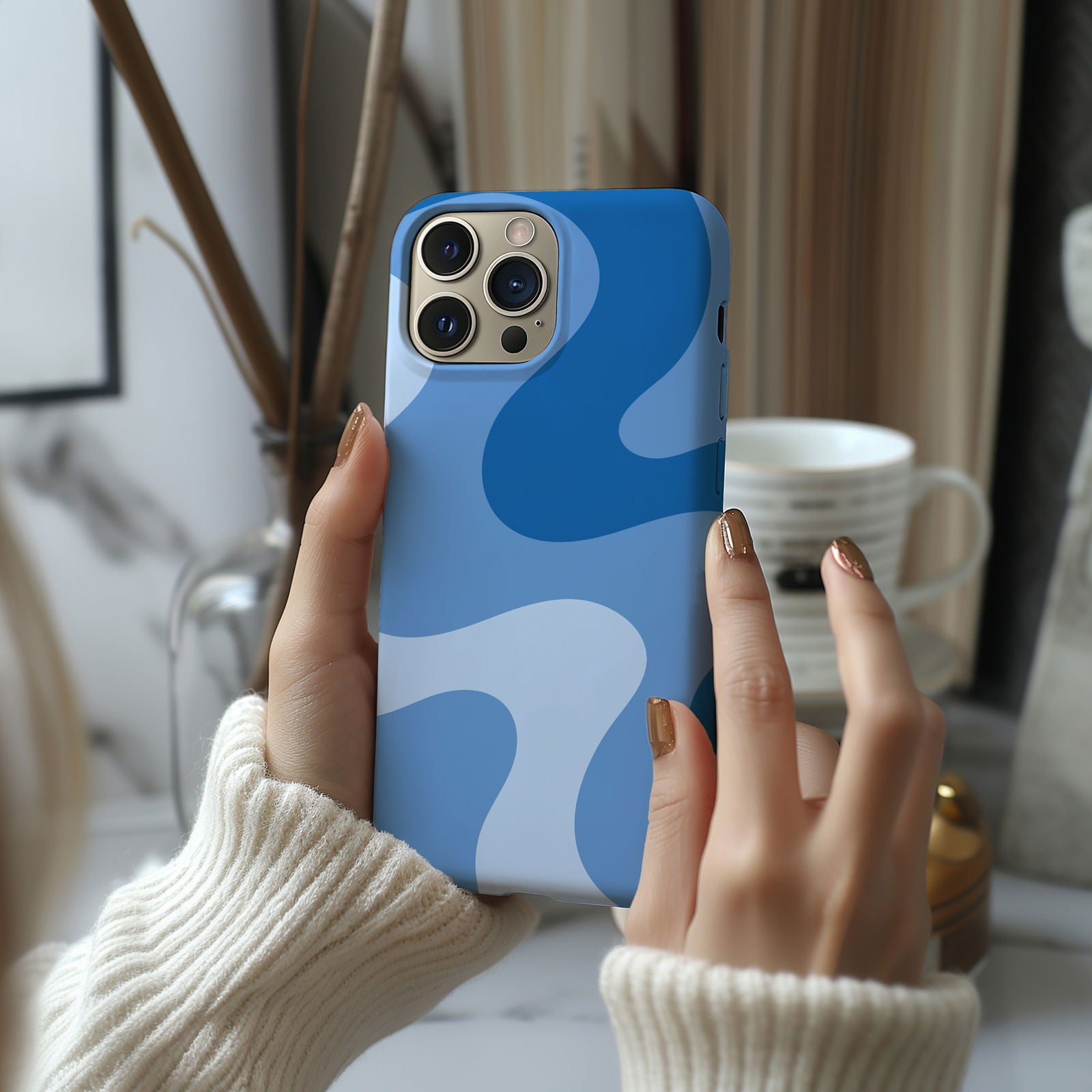 Blue Abstract Wave Magsafe iPhone Case - Techy Treasures -  