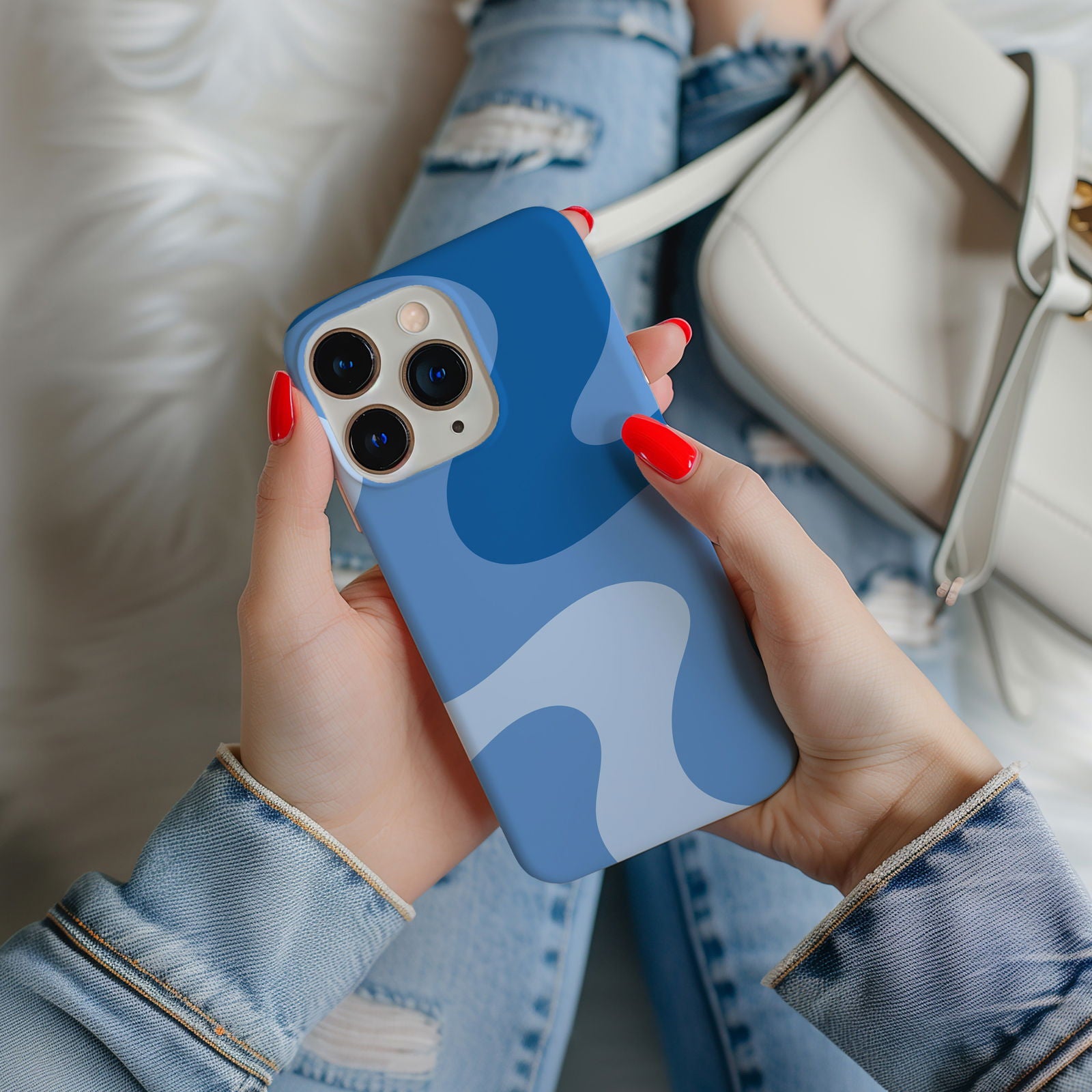 Blue Abstract Wave Magsafe iPhone Case - Techy Treasures -  