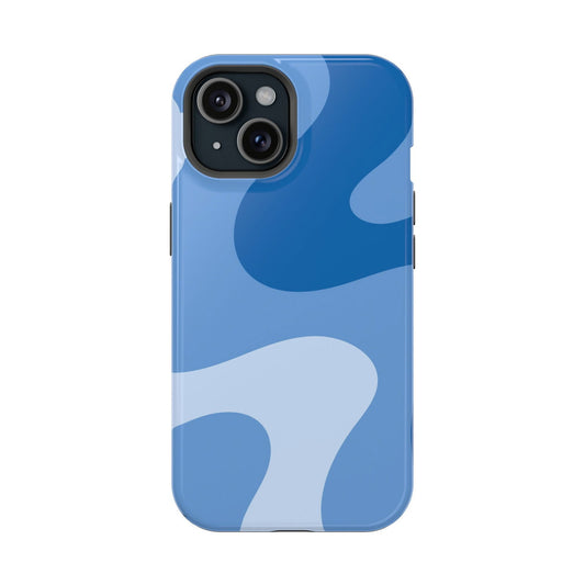 Blue Abstract Wave Magsafe iPhone Case - Techy Treasures - Mobile Phone Cases 