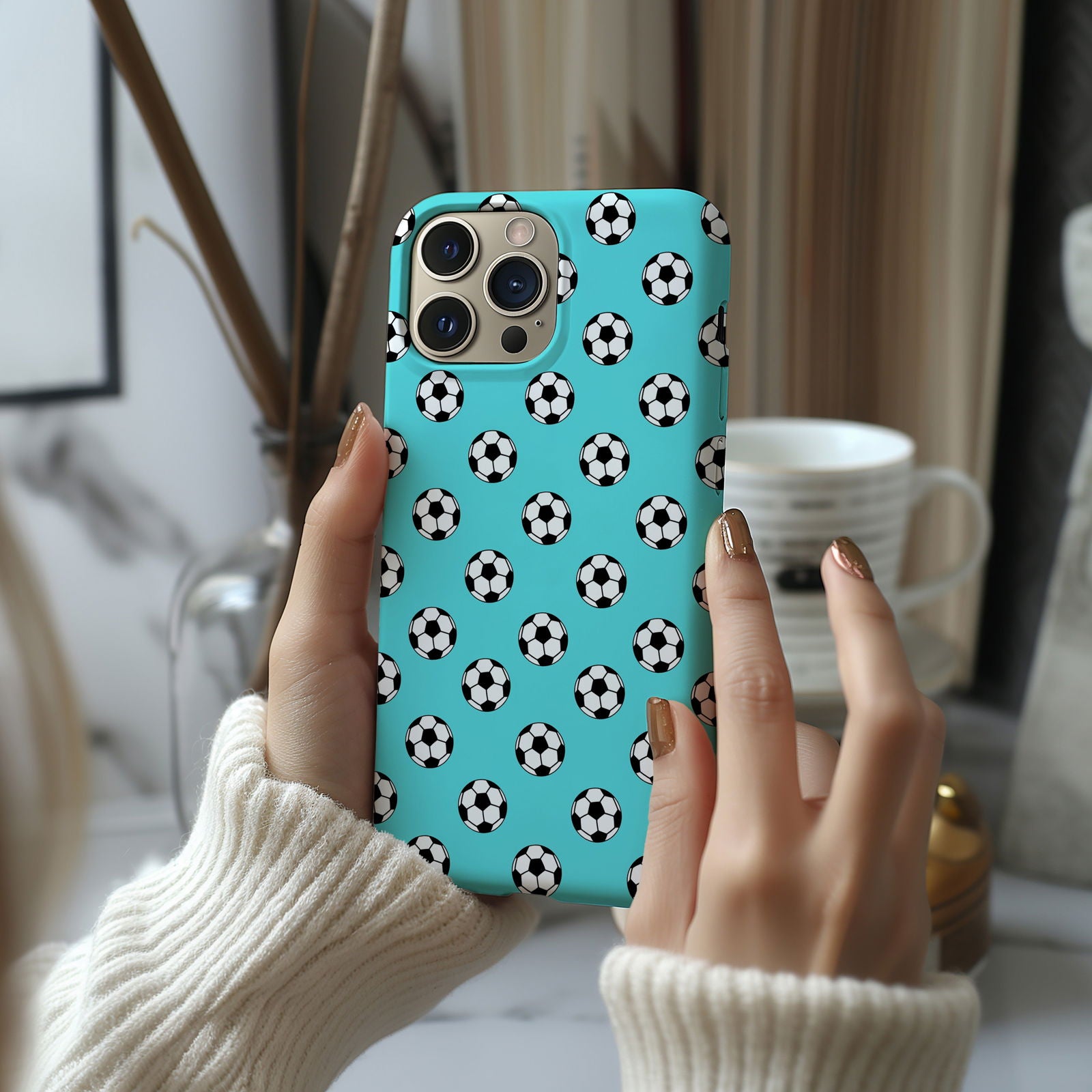 Blue Minimal Soccer Magsafe iPhone Case - Techy Treasures -  