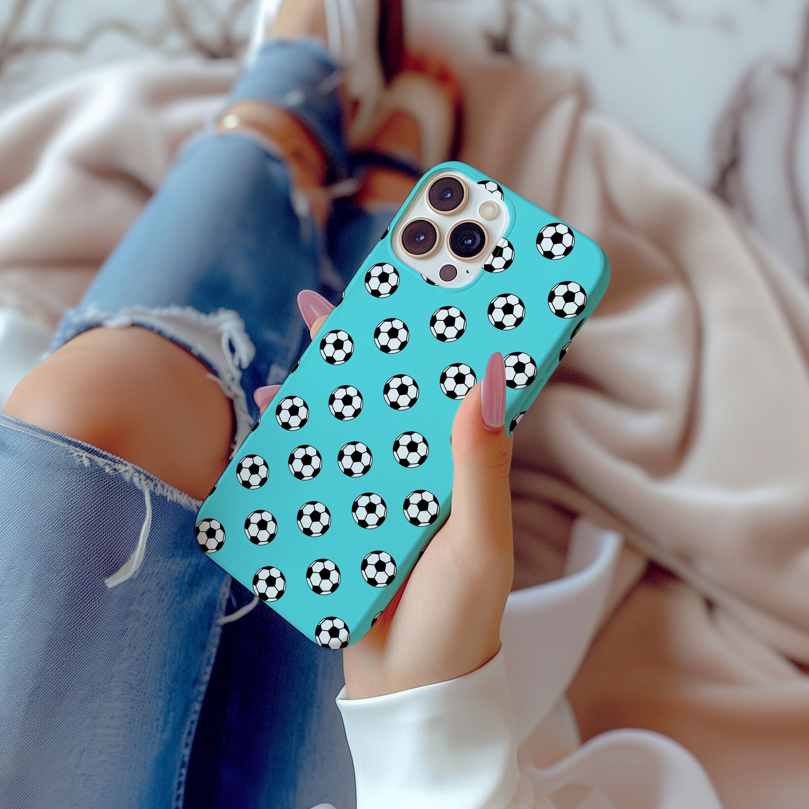 Blue Minimal Soccer Magsafe iPhone Case - Techy Treasures -  