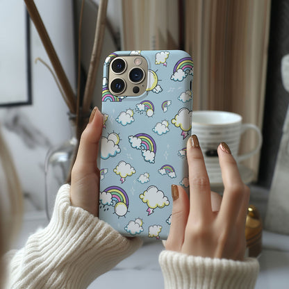 Blue Minimalist Rainbow Magsafe iPhone Case - Techy Treasures -  