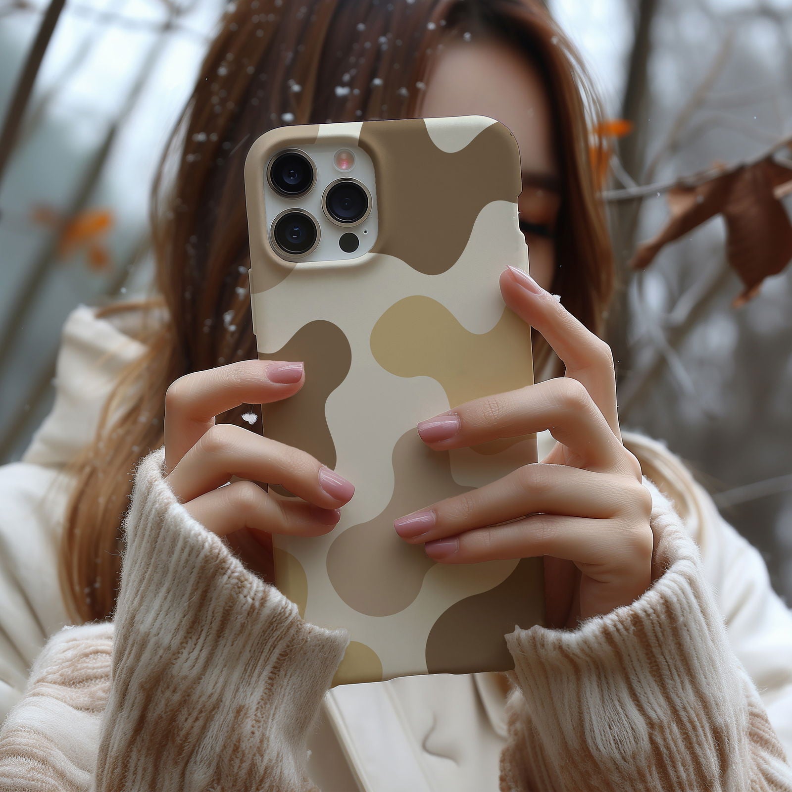 Brown and Tan Cow Print Magsafe iPhone Case - Techy Treasures -  