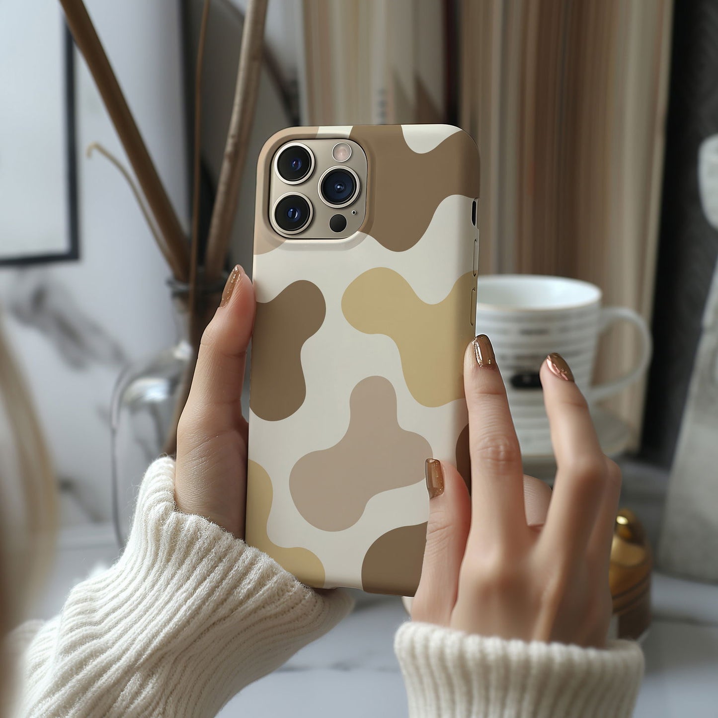 Brown and Tan Cow Print Magsafe iPhone Case - Techy Treasures -  