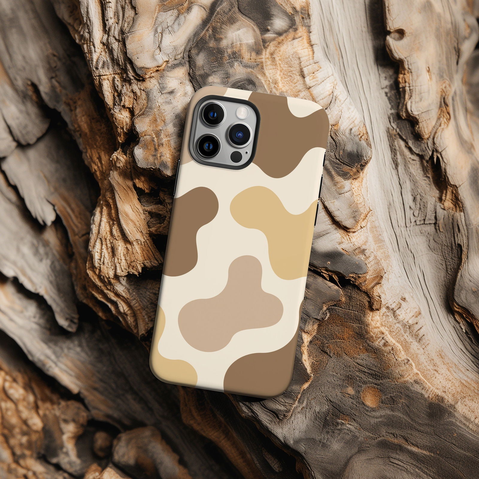 Brown and Tan Cow Print Magsafe iPhone Case - Techy Treasures -  