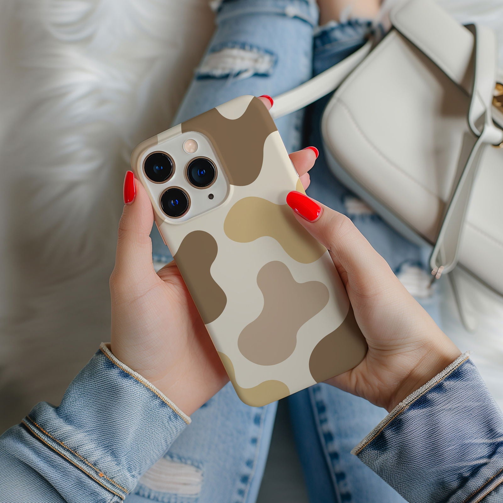 Brown and Tan Cow Print Magsafe iPhone Case - Techy Treasures -  