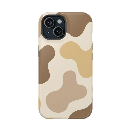 Brown and Tan Cow Print Magsafe iPhone Case - Techy Treasures - Mobile Phone Cases 
