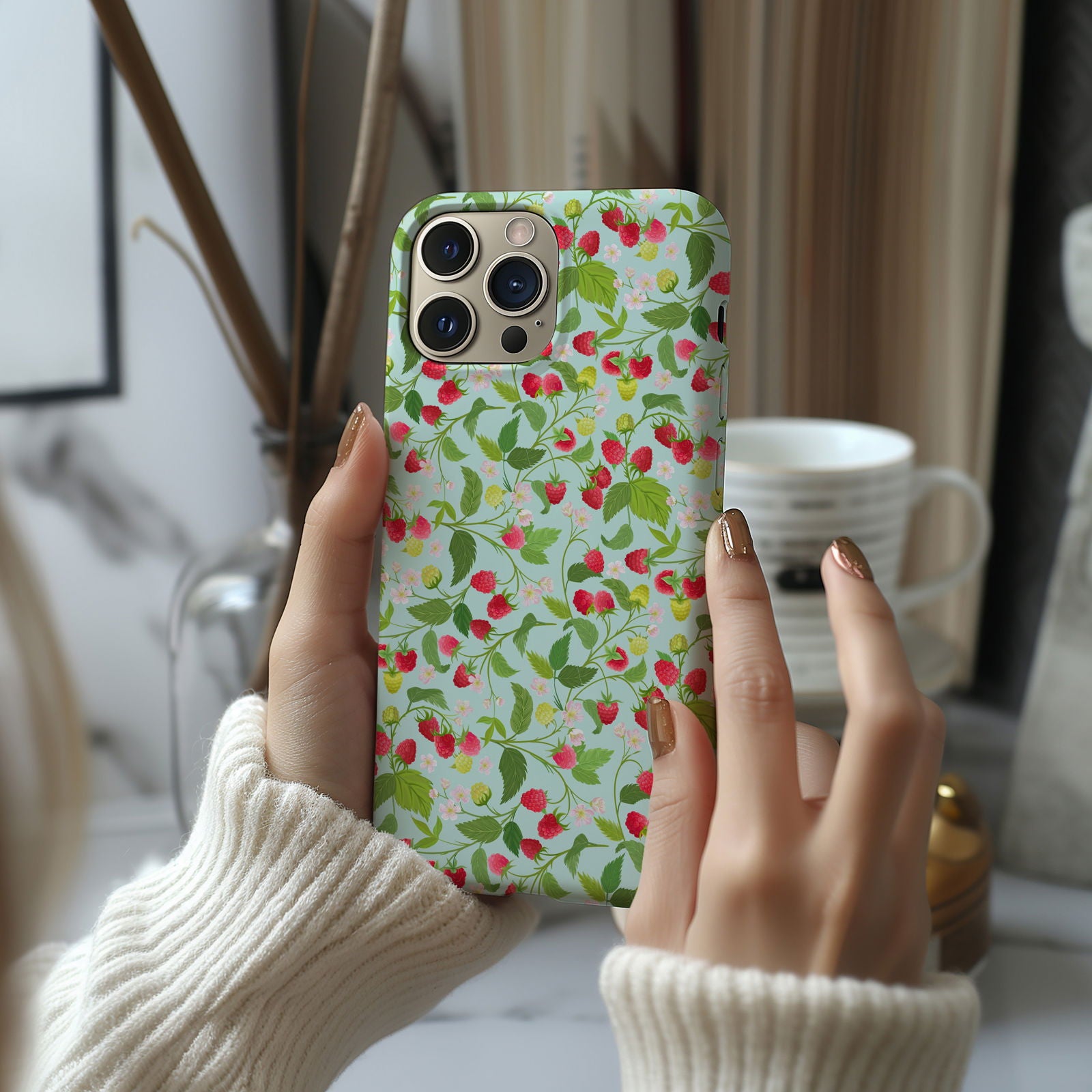 Colorful Botanical Raspberry Magsafe iPhone Case - Techy Treasures -  