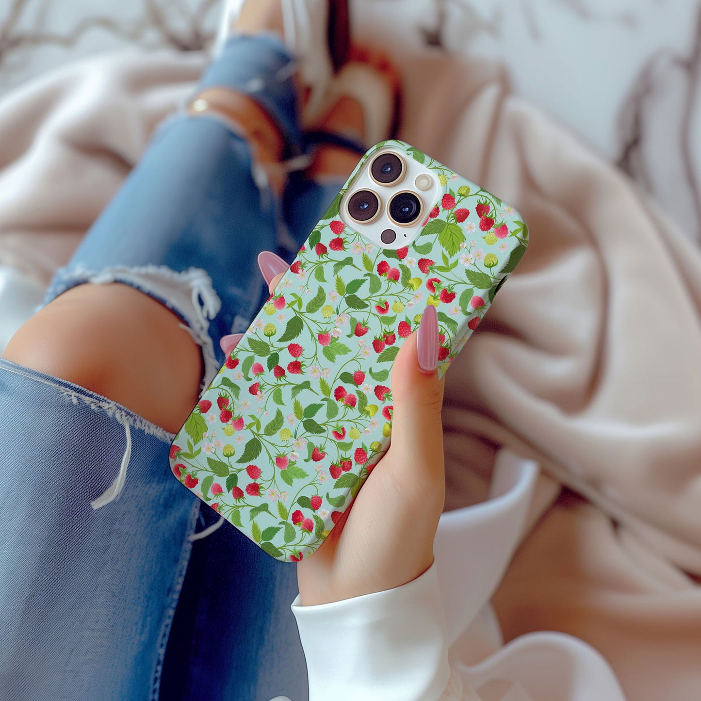 Colorful Botanical Raspberry Magsafe iPhone Case - Techy Treasures -  