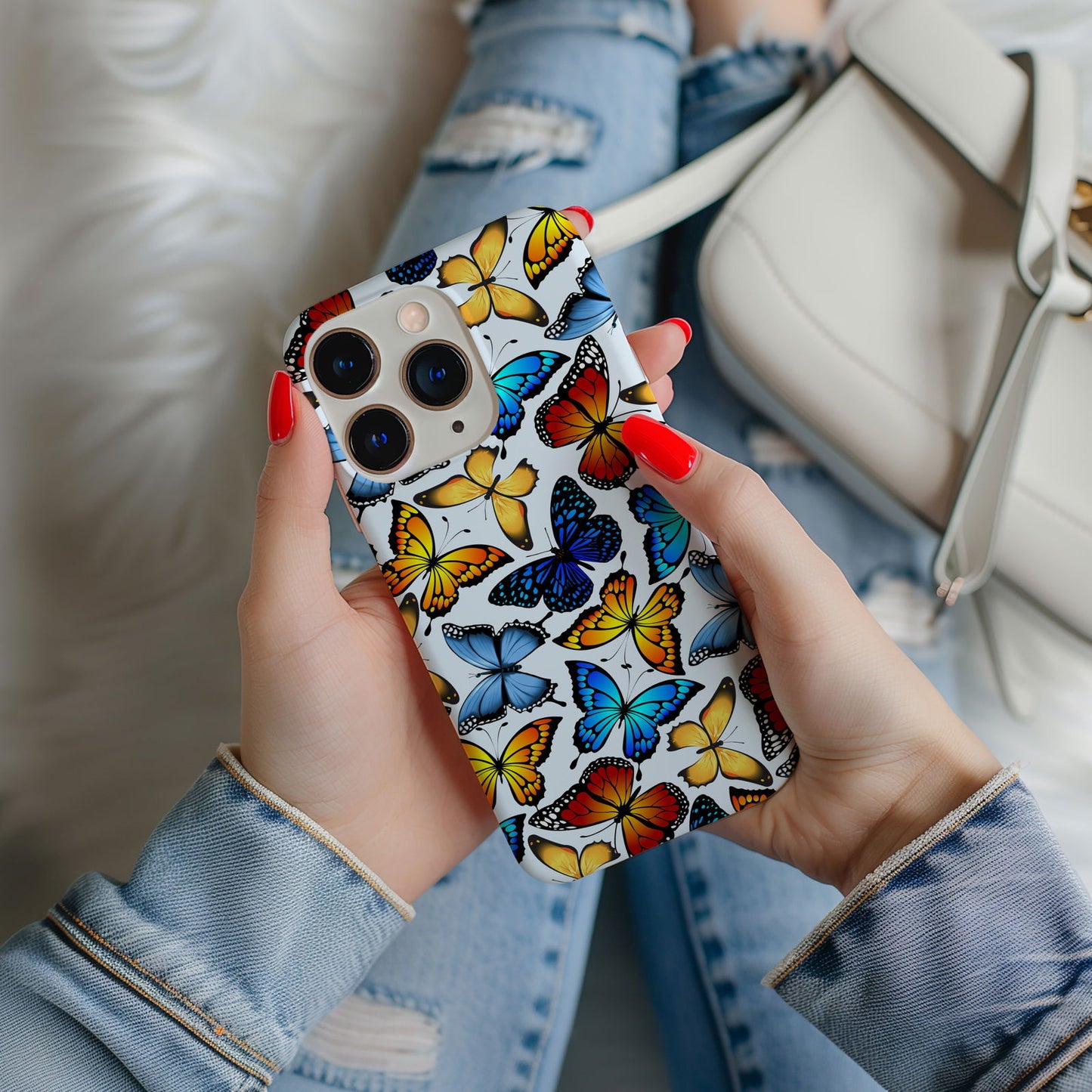 Colorful Butterfly Design MagSafe iPhone Case - Featuring an Array of Vibrant Butterflies, Combining Style and Functionality - Techy Treasures -  