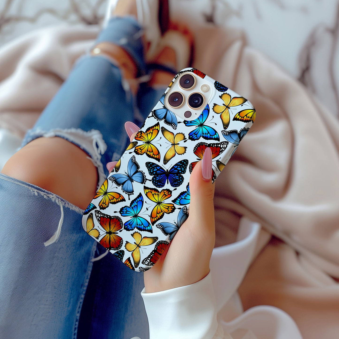 Colorful Butterfly Design MagSafe iPhone Case - Featuring an Array of Vibrant Butterflies, Combining Style and Functionality - Techy Treasures -  