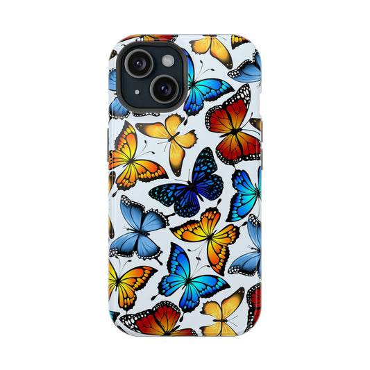 Colorful Butterfly Design MagSafe iPhone Case - Featuring an Array of Vibrant Butterflies, Combining Style and Functionality - Techy Treasures - Mobile Phone Cases 