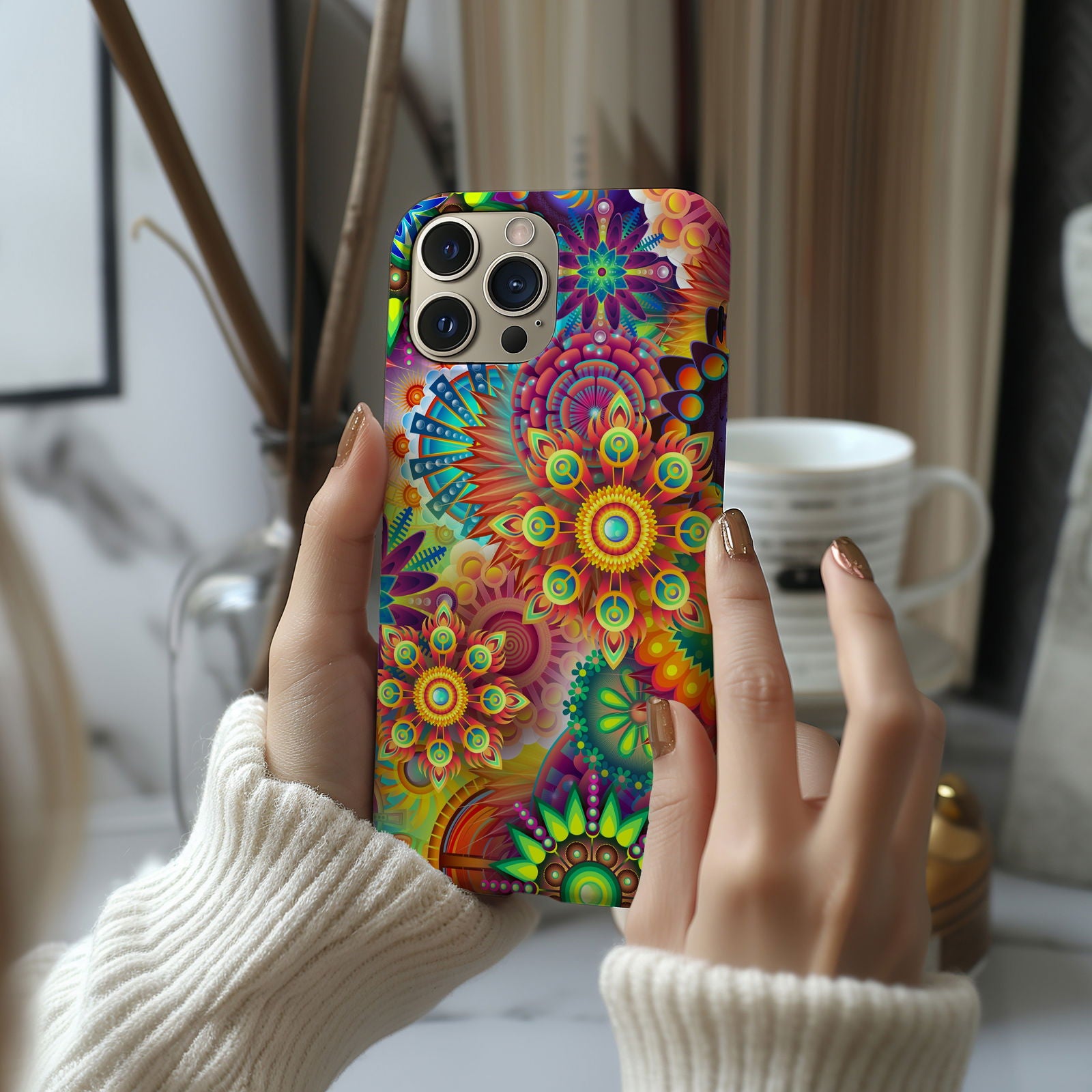 Colorful Psychedelic Flowers Magsafe iPhone Case - Techy Treasures -  