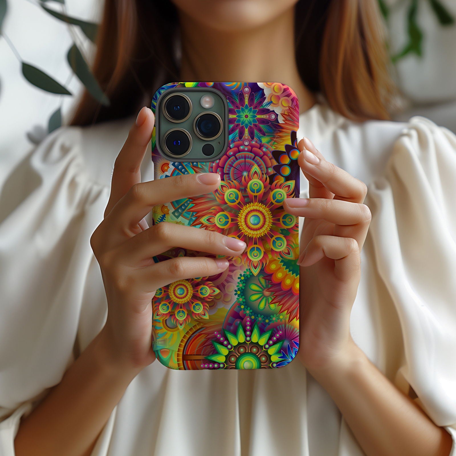 Colorful Psychedelic Flowers Magsafe iPhone Case - Techy Treasures -  