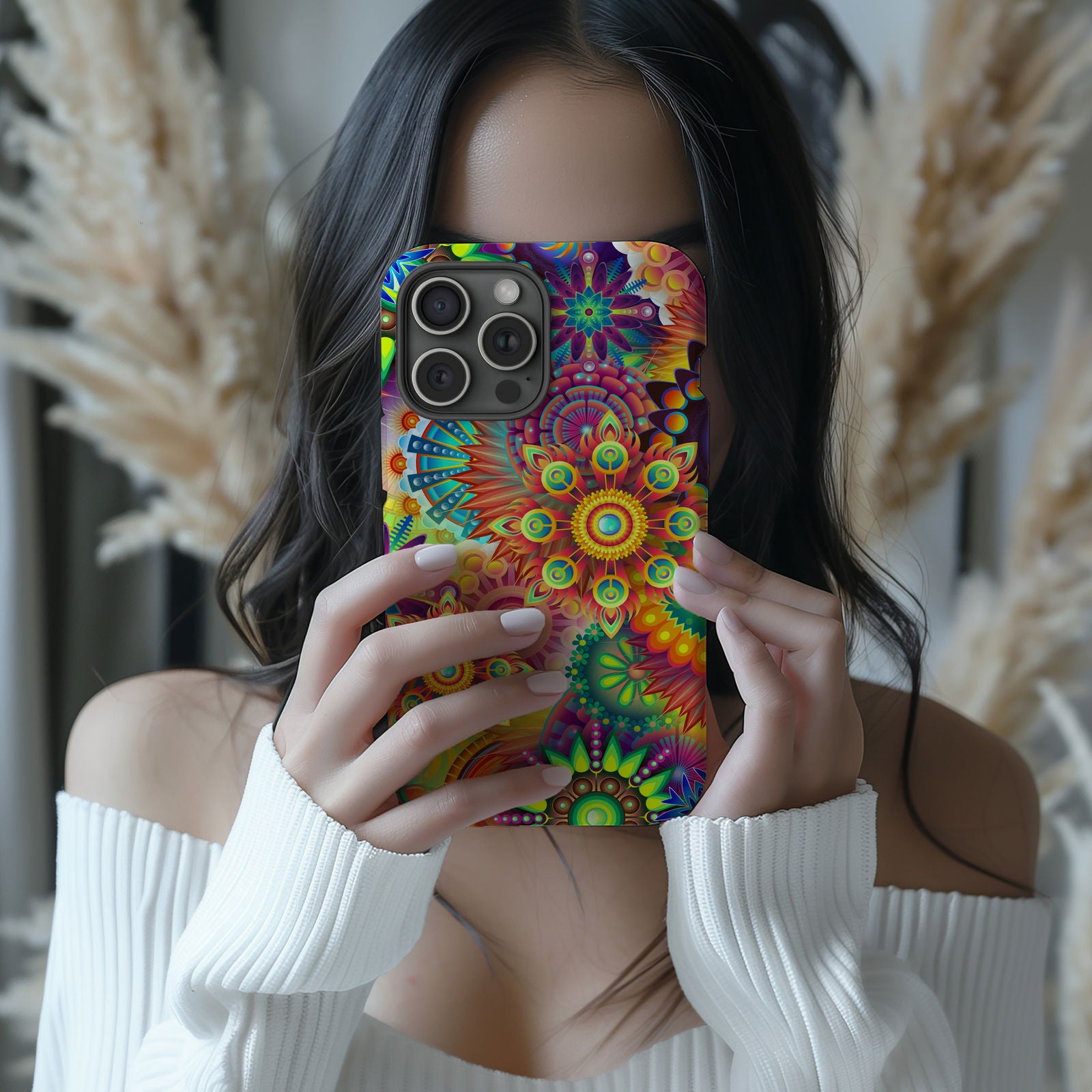 Colorful Psychedelic Flowers Magsafe iPhone Case - Techy Treasures -  
