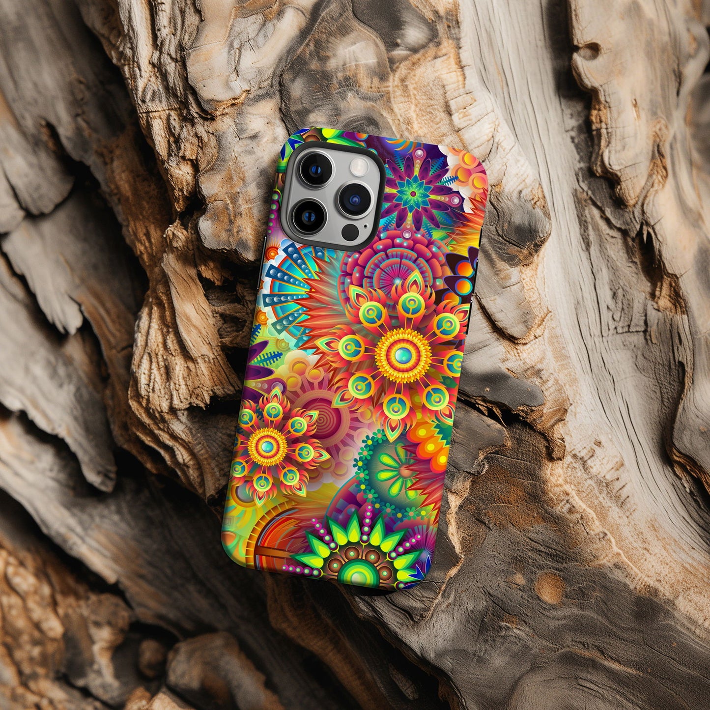 Colorful Psychedelic Flowers Magsafe iPhone Case - Techy Treasures -  