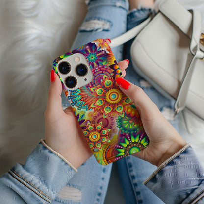 Colorful Psychedelic Flowers Magsafe iPhone Case - Techy Treasures -  
