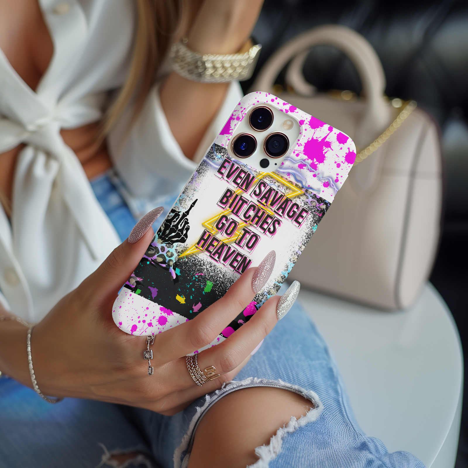 Even Savage Bitches Go To Heaven Magsafe iPhone Tough Case - Techy Treasures -  