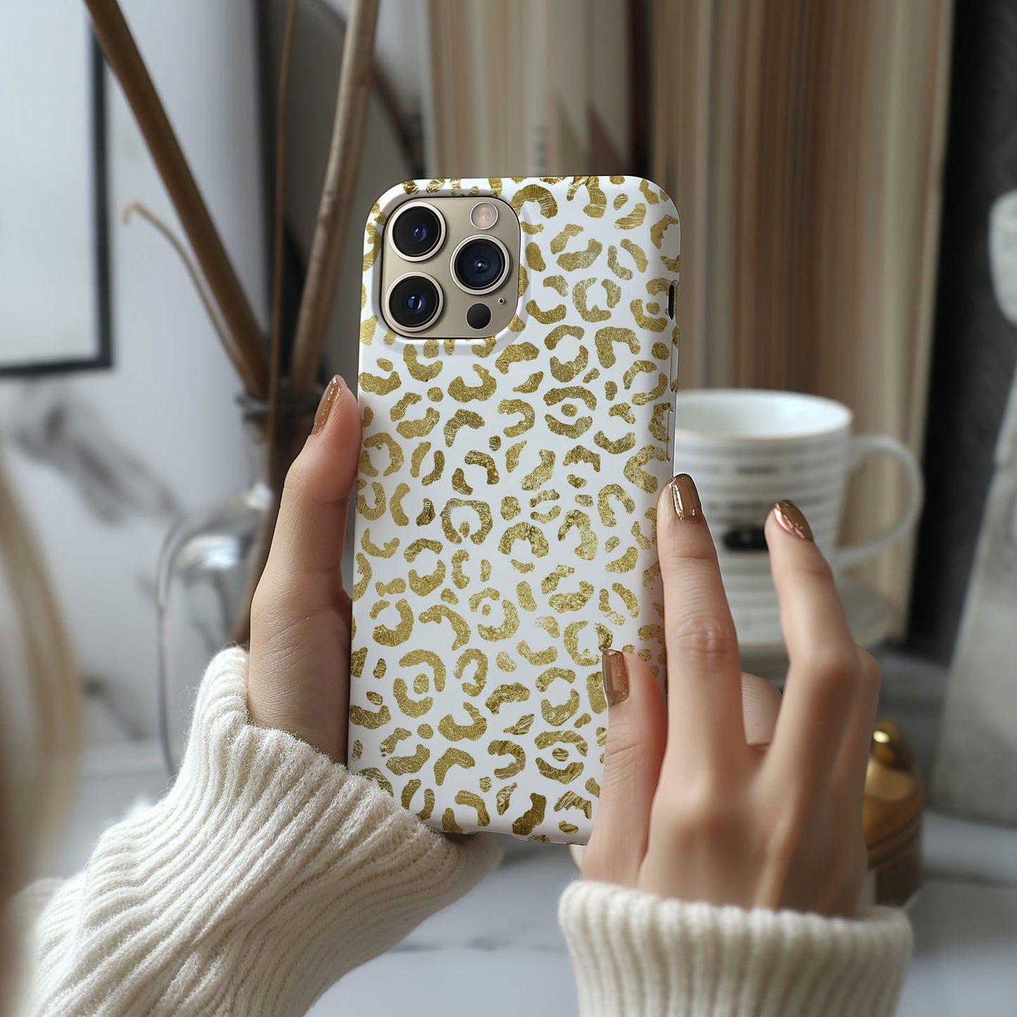 Gold Leopard Print Magsafe iPhone Case - Techy Treasures -  